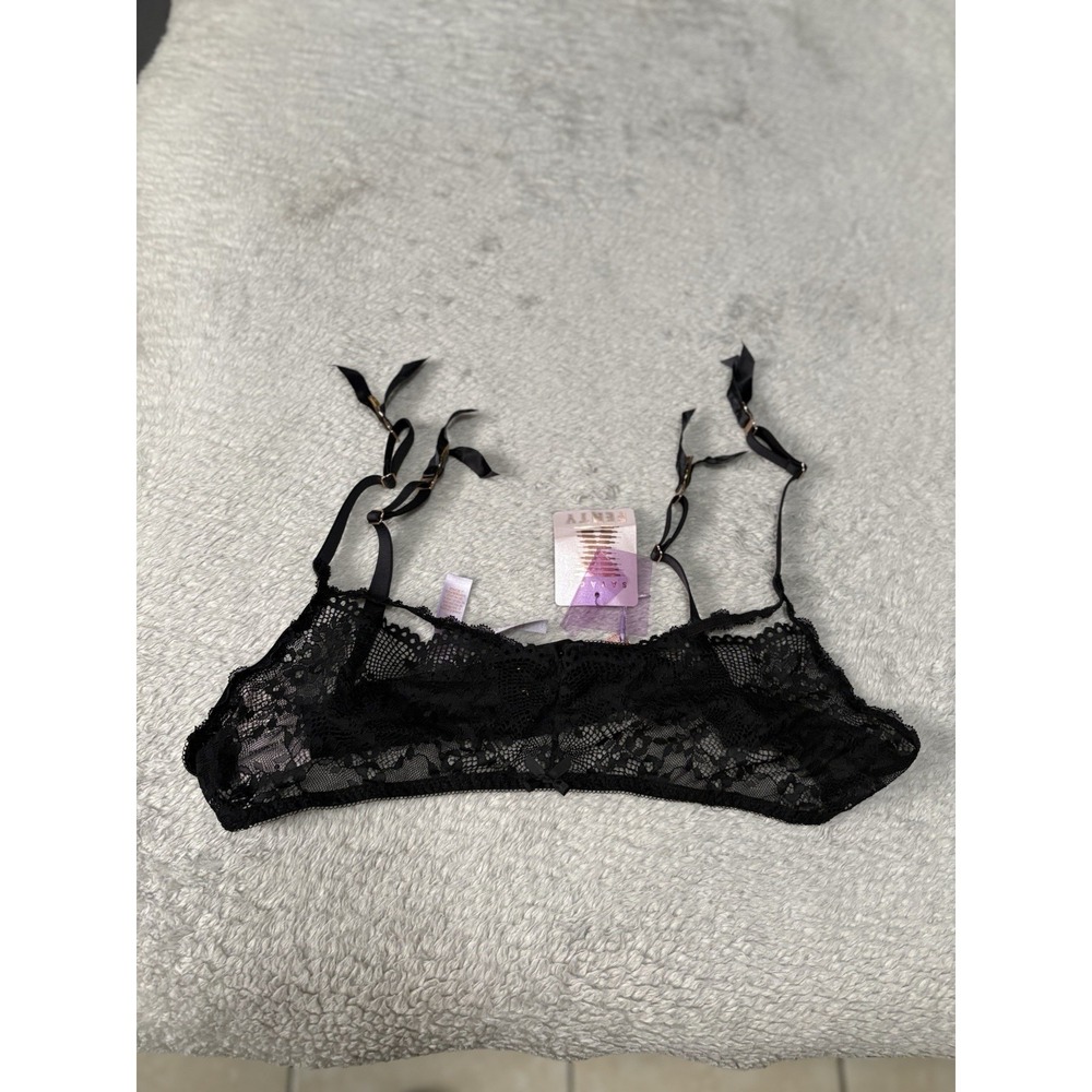 Savage X‎ Fenty Black Lace Unlined Bra Bralette Plus Size 3X Dark Romantic Goth